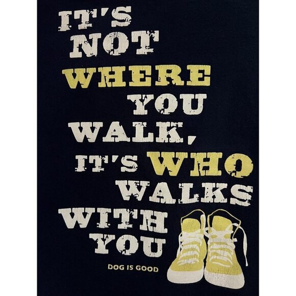 Gildan Dog is Good Mens Navy Blue Double Graphic T-Shirt 2XL Unisex Animal Print - Picture 6 of 8